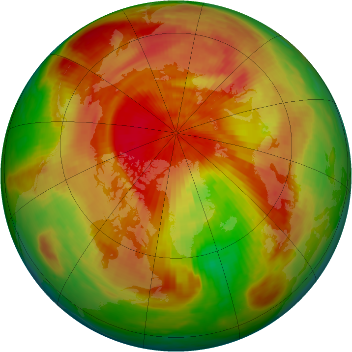 Arctic ozone map for 04 April 1986